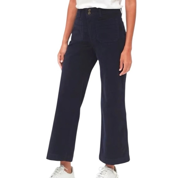 GAP High Rise Wide Leg Corduroy Pants Size 6 Navy - Picture 1 of 11